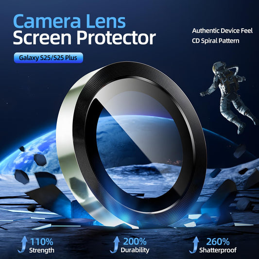 X-it Camera Lens Protector for Samsung S25, 9H Tempered Glass, Independent Metal Aluminum Edge Original Protection Design, Suitable for Phone Case, Anti-scratch, Anti-reflective,Mint
