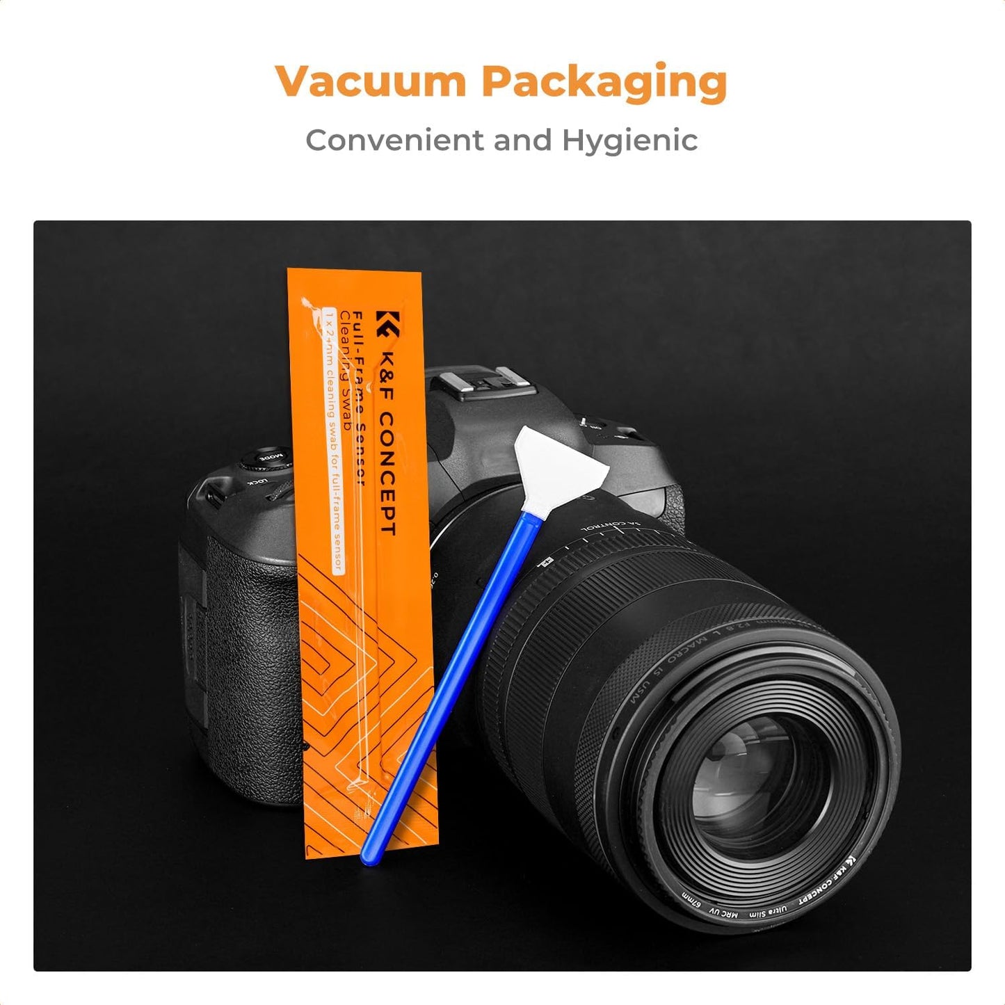 K&F Concept 20 Pack Full-Frame Sensors Cleaning Swabs, DSLR SLR Digital Camera Dry CCD CMOS Clean Swabs Compatible with Nikon Sony Canon DSLR Camera Sensor, 24mm x 20mm