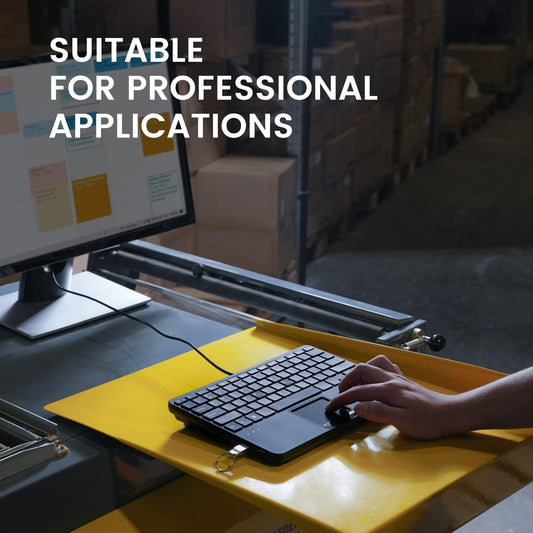 Perixx PERIBOARD-525 US, Wired Mini USB Keyboard with Touchpad - X Type Scissor Keys - 11.18x7.17x1.1 Inches - Build-in 2 USB Hubs - US English