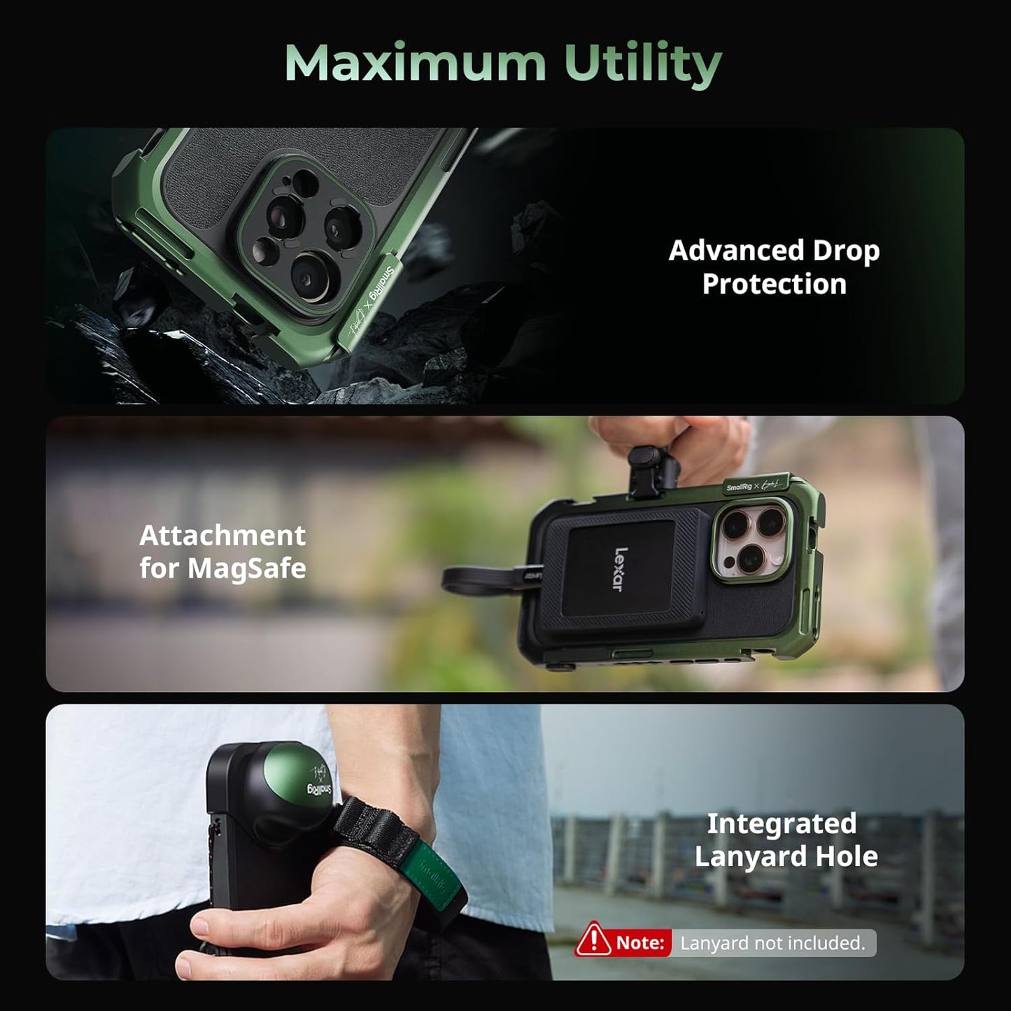 SmallRig x Brandon Li Mobile Video Kit for iPhone 16 Pro Max, Phone Cage with FilMov Lightweight Phone Case Kit, Rotatable Wireless QR Handles, 67MM Magnetic VND Filter Kit, Support for MagSafe - 5001