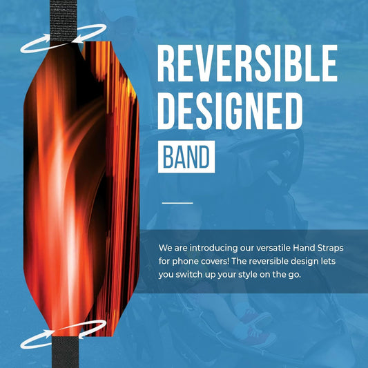 Phone Grip Strap - Pack of 2 Reversible Finger Holder for Phone Back, Customizable Anti-Slip Design, Wireless Charging Compatible Detachable Holder for iPhone - Neon Orange