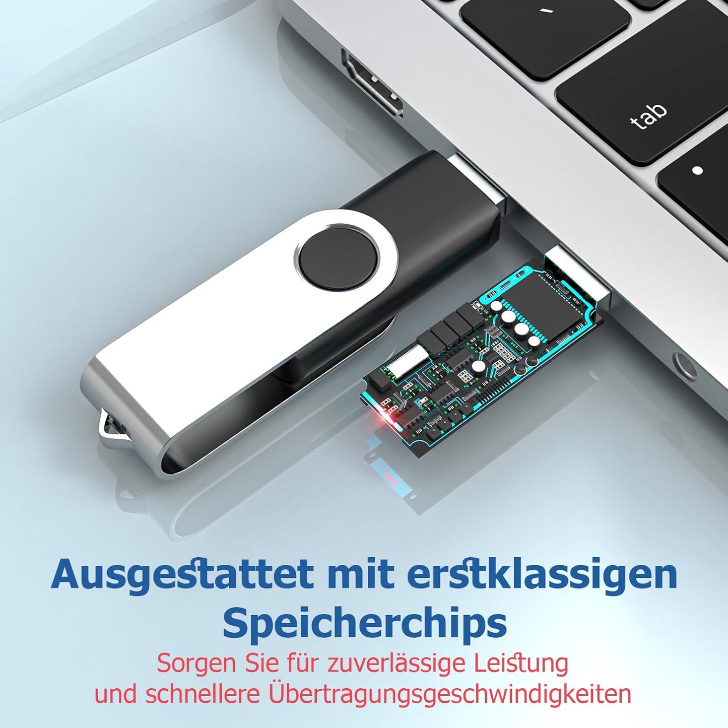 Flash Drives 16GB 10 Pack, Wooolken USB 2.0 Thumb Drives with Keychains Memory Stick USB Drive Pendrive for PC Laptop Computer (Mixcolors)