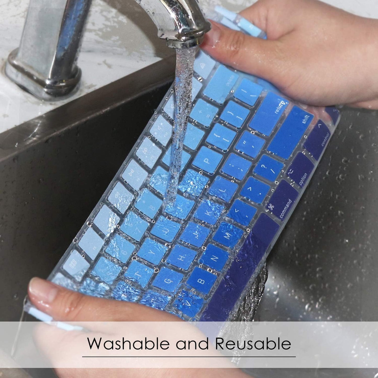 Allinside Ombre Blue Cover for Apple iMac Magic Wireless Keyboard with Numeric Keypad MQ052LL/A A1843 US Layout