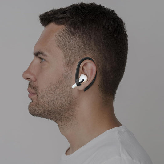 2 Pairs AirPods Ear Hooks for AirPods Pro 2, AirPods Pro, AirPods 4, 3, 2 & 1, Upgraded Anti Slip Sports Clip Hooks for AirPods 1, 2, 3, 4,Pro, Pro 2 – Black