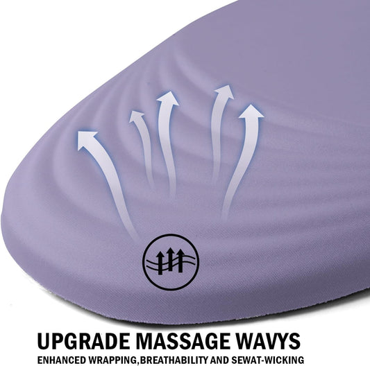 Ergonomic Mouse Pad with Wrist Rest Support,Mousepad Relief Carpal Tunnel Pain, Entire Memory Foam Mouse Pad with Non-Slip PU Base, Wireless Mouse Pad, Purple