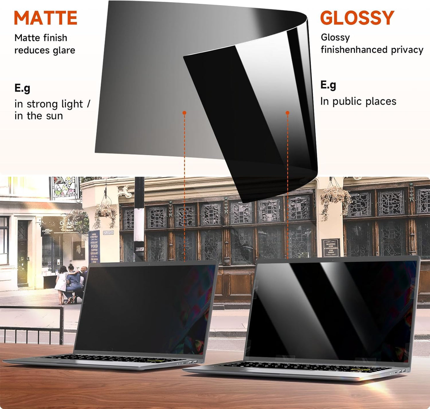 Laptop Privacy Screen 13.3 Inch 16:10 Aspect Ratio - Compatible with Lenovo Hp Dell Acer Asus Thinkpad Envy Xps, Anti Blue Light Glare Filter, Removable Laptop Screen Privacy Shield 13.3 in, Anti-Scratch Screen Protector