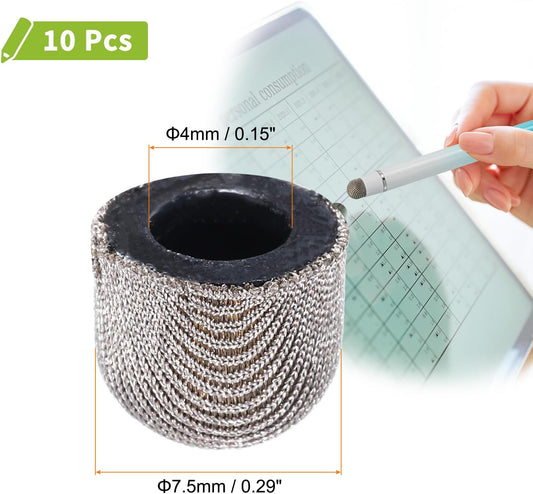 MECCANIXITY 10Pcs Replacement Fiber Mesh Tips for Stylus Pens 7.5mm Suitable for Capacitive Touch Screen,High Sensitivity,Soft,No Scratch Screen Pen Tip