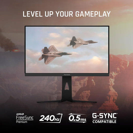 ViewSonic XG2736-2K 27 Inch 1440p IPS Gaming Monitor with 240Hz, 0.5ms FreeSync Premium, NVIDIA G-Sync Compatible, RGB Lighting, Advanced Ergonomics, HDMI, DP and 65W USB-C Inputs
