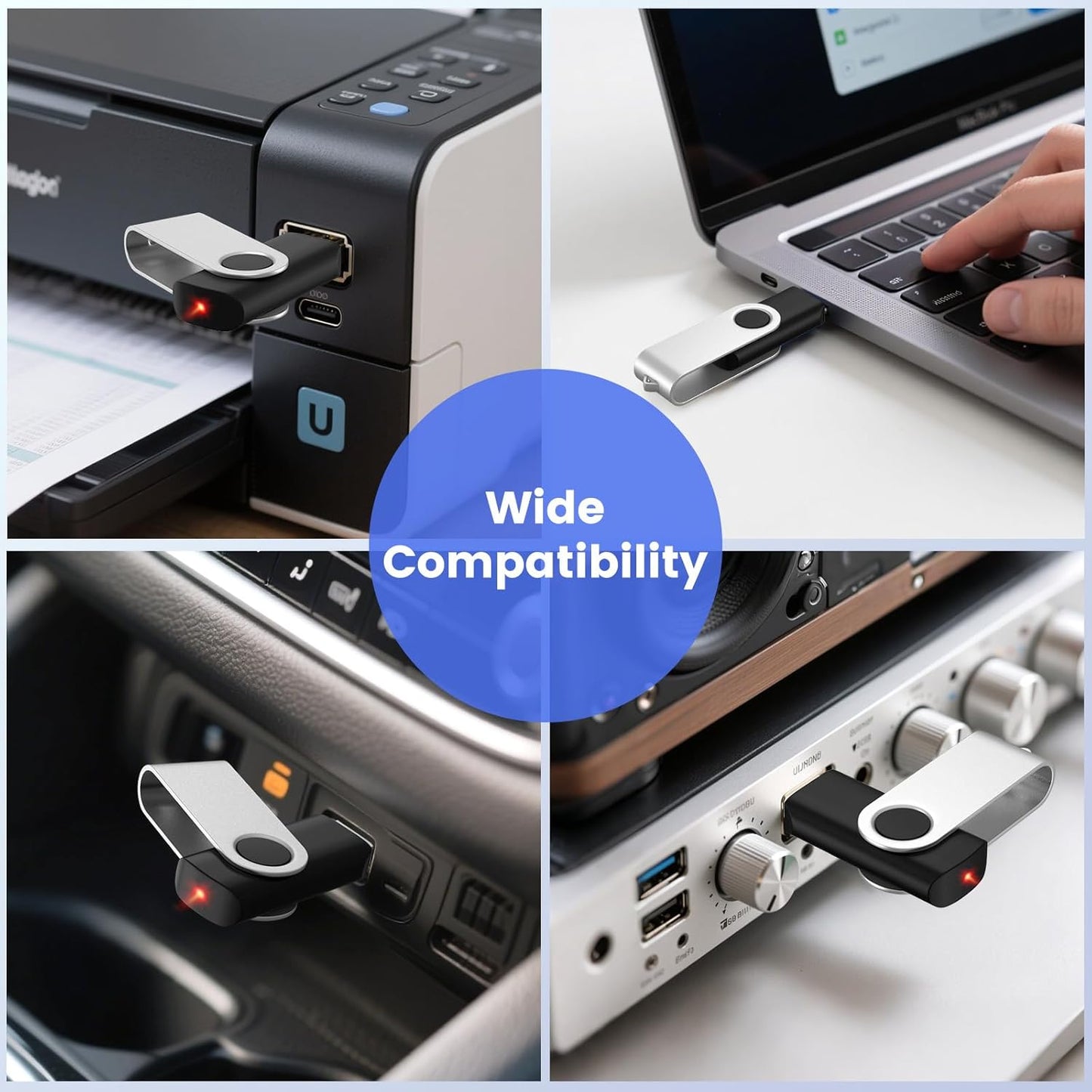 ABLAZE 2GB Flash Drives 500 Pack, USB 2.0 Thumb Drives Bulk Swivel Memory Stick Bulk USB 500 Pack Pendrives 2GB (Black)