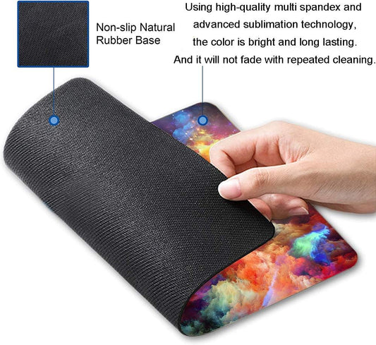 Colorful Galaxy Clouds Mouse Pad,Gaming Non-Slip Rubber Base Mouse Pads for Computers Laptop Office, 9.5"x7.9"x0.12" Inch(240mm x 200mm x 3mm)