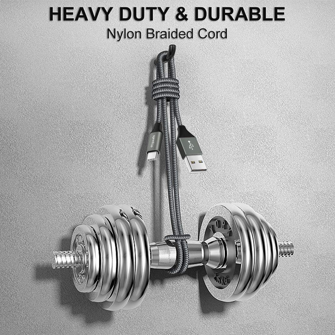 etguuds 6ft USB A to USB C Cable 3A Fast Charging, 2-Pack USB A to USB Type C Charger Cord for iPhone 16 15 Pro/Pro Max/Plus, for Samsung Galaxy S24 S23 S22 S21 S20 S10 A55 A54 Flip Note, Moto, Gray