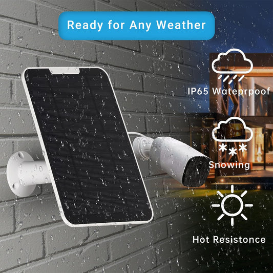 Solar Panel Charger Compatible with Arlo Pro 3/Pro 4/Pro 5S/Ultra/Ultra 2/Go 2 Continuous Power Supply IP65 Weatherproof with 9.8ft Charging Cable and Adjustable Wall Mount