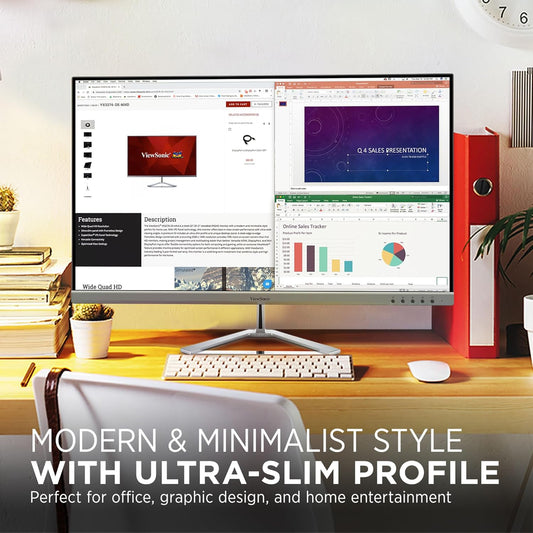 ViewSonic VX3276-4K-MHD 32 Inch 4K UHD Monitor with Ultra-Thin Bezels, HDR10 HDMI and DisplayPort for Home and Office