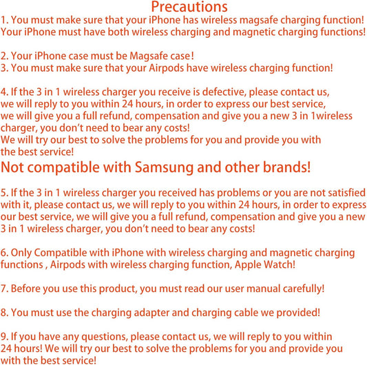 3 in 1 Fast Wireless Charger Stand for iPhone, Foldable Travel Charging Station for Magsafe for iPhone 17/Air/16/15/14/13/12 Series, Apple Watch Series, AirPods pro/2/3/4, Gifts for Women Men (Black)