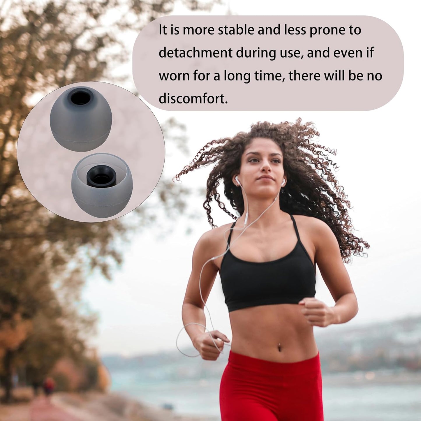 Earbud Replacement Tips Silicone Earbud Tips Ear Tips Fit Most in-Ear Earbuds(Inner Hole 3.8mm -5.1mm) Headphone Earbud Rubber Tips Eartips 9 Pairs S M L