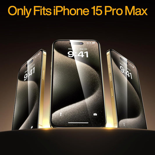 SMARTDEVIL 2 Pack Screen Protector for iPhone 15 Pro Max (6.9 Inch) Tempered Glass, HD Clear Film, Easy Installation, Dust-Free & Bubble-Free