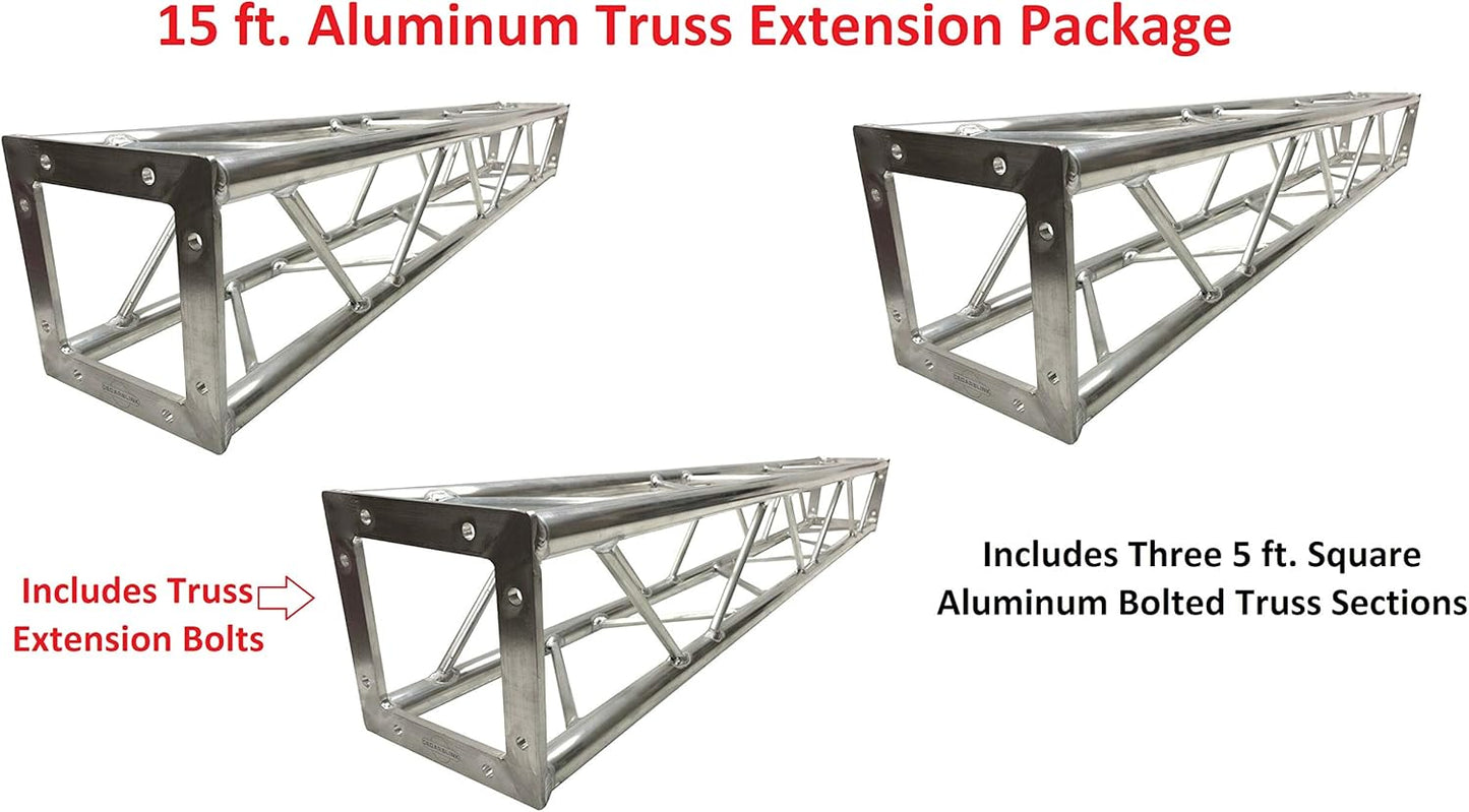 3x 5ft Lighting Square Aluminum Bolted Truss 15' span Stand Universal DJ 5' NEW