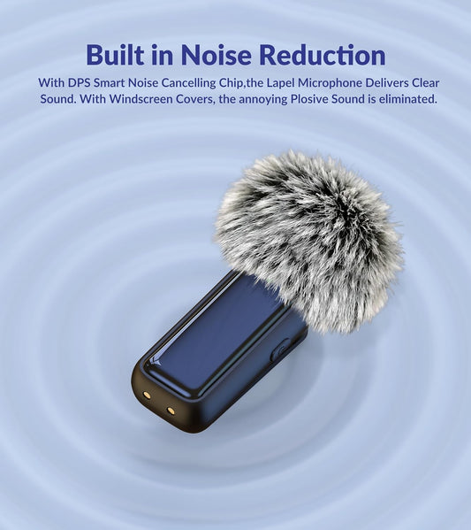 Wireless USB Microphone for PC Laptop iPhone 16/15 Android Phone - Noise Canceling Lapel Lavalier Mic with 24H Charging Case for Video Recording Vlog TikTok Podcast Live Streaming (USB & USBC)