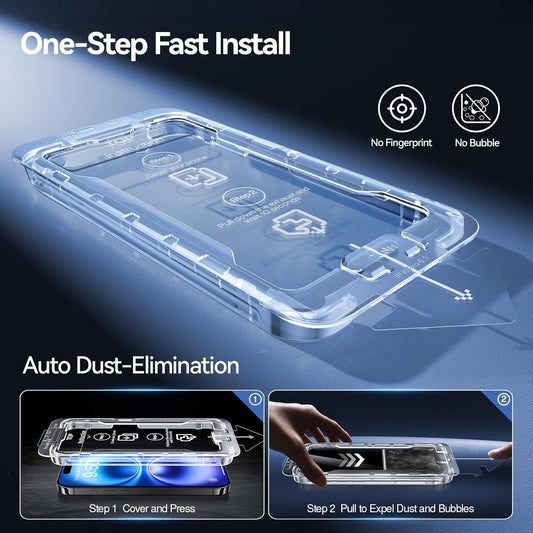 SMARTDEVIL 2 Pack Screen Protector for iPhone 16 Plus (6.7 Inch) Tempered Glass, HD Clear Film, Easy Installation, Dust-Free & Bubble-Free