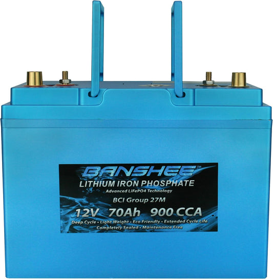 Deep Cycle Lithium Ion Marine Battery Group 27 Dual Terminal Replaces Optima D27M Blue Top 900CCA