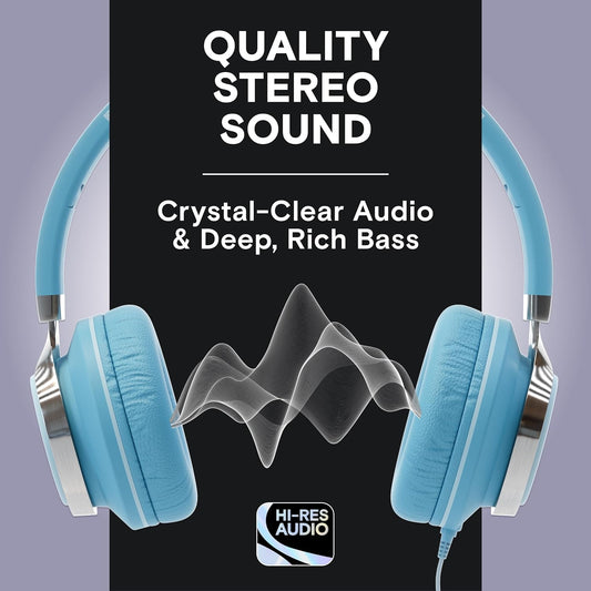 ARTIX CL750 USB C Wired Headphones with Mic & Volume Control Noise Isolating for iPhone 15-16, Samsung Computer Earphones Wired, On-Ear with Wire, Plug in and Play