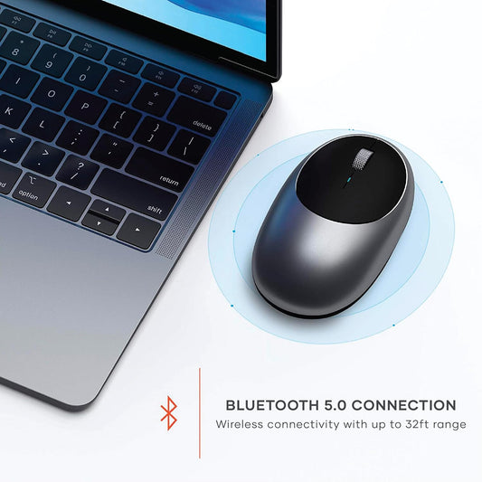 Satechi M1 Wireless Bluetooth Mouse, USB-C Rechargeable, Compact & Portable, for Mac/Windows, Compatible with M4/M3/M2 MacBook, Pro, Air/iMac/iPad Pro, iPhone 16/15/14 & More - Space Gray