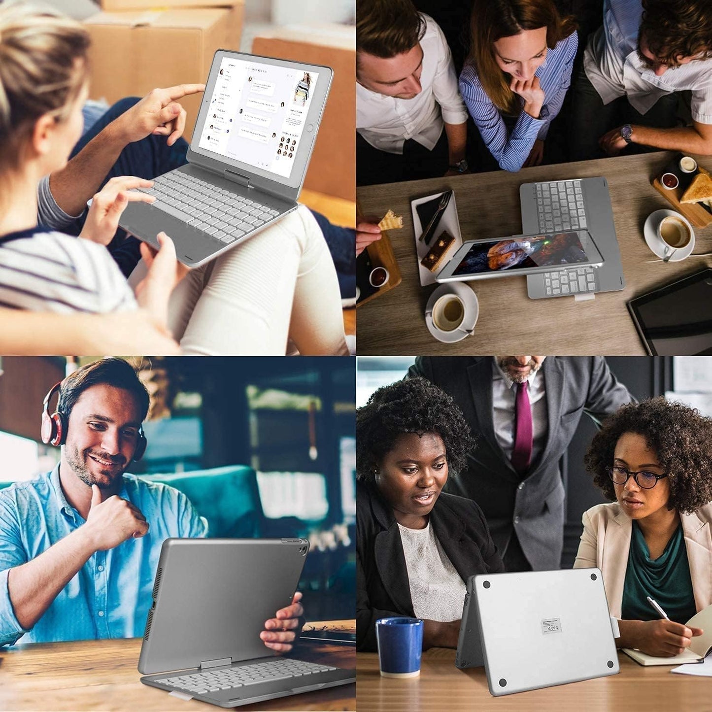 360° Rotatable Keyboard Case for iPad Air 13 inch (M3/M2-2025/2024)/Pro 12.9 (6th, 5th, 4th, 3rd Gen) with TouchPad, Backlits Aluminum Alloy Smart Case with trackpad Keyboard, Rose Gold