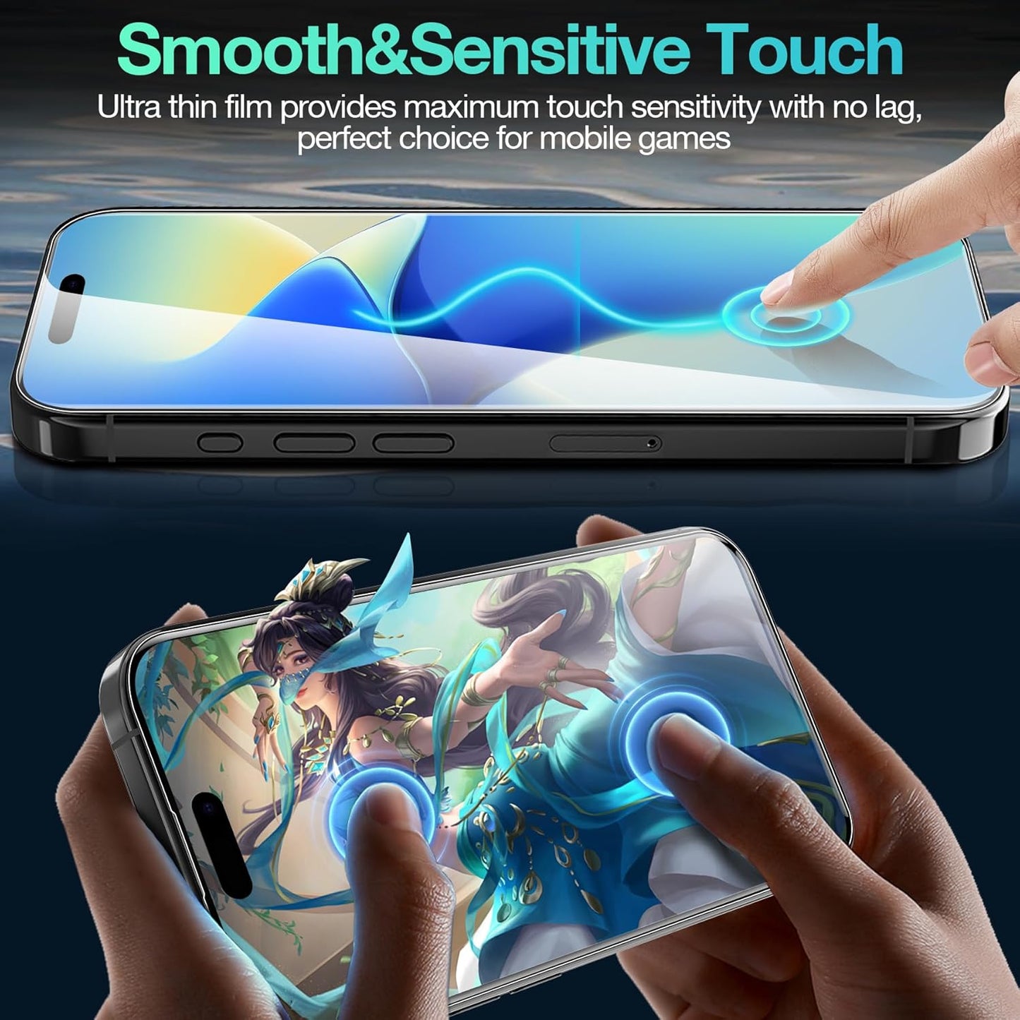 3 Pack Flexible Film Screen Protector for iPhone 16 Pro, Non-breakable Soft TPU Hydrogel Film for iPhone 16 Pro Screen Protector Film (NOT Glass)