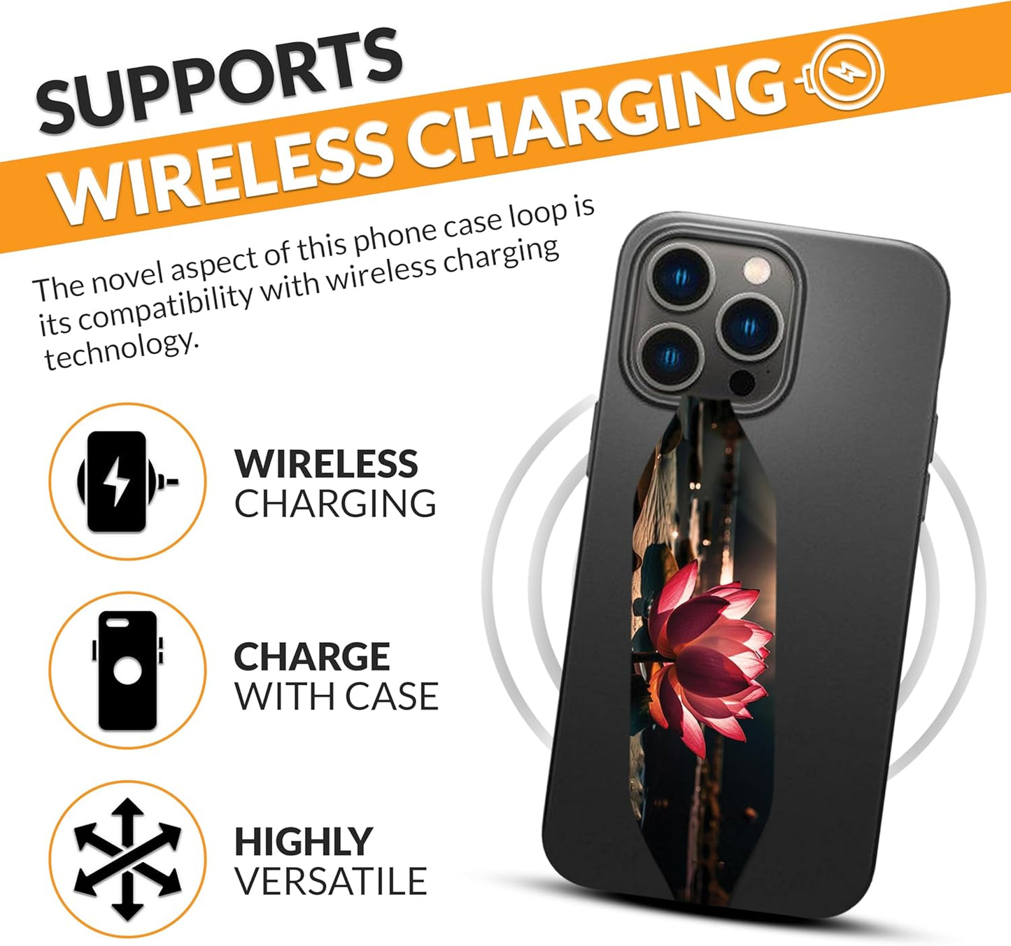 Phone Grip Strap - Reversible Finger Holder for Phone Back, Customizable Anti-Slip Design, Wireless Charging Compatible Detachable Holder for iPhone - Cat Nap