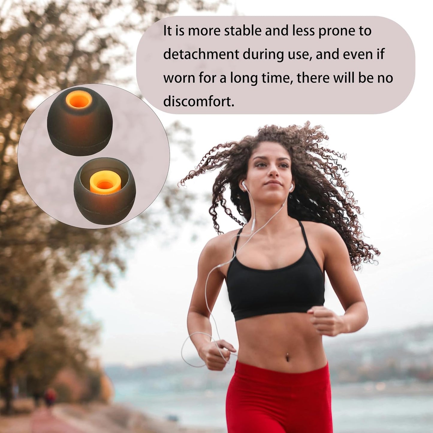 Silicone Earbud Tips Replacement - Fit Most In-Ear Earbuds (Inner Hole 3.8mm - 5.1mm) - 9 Pairs S M L