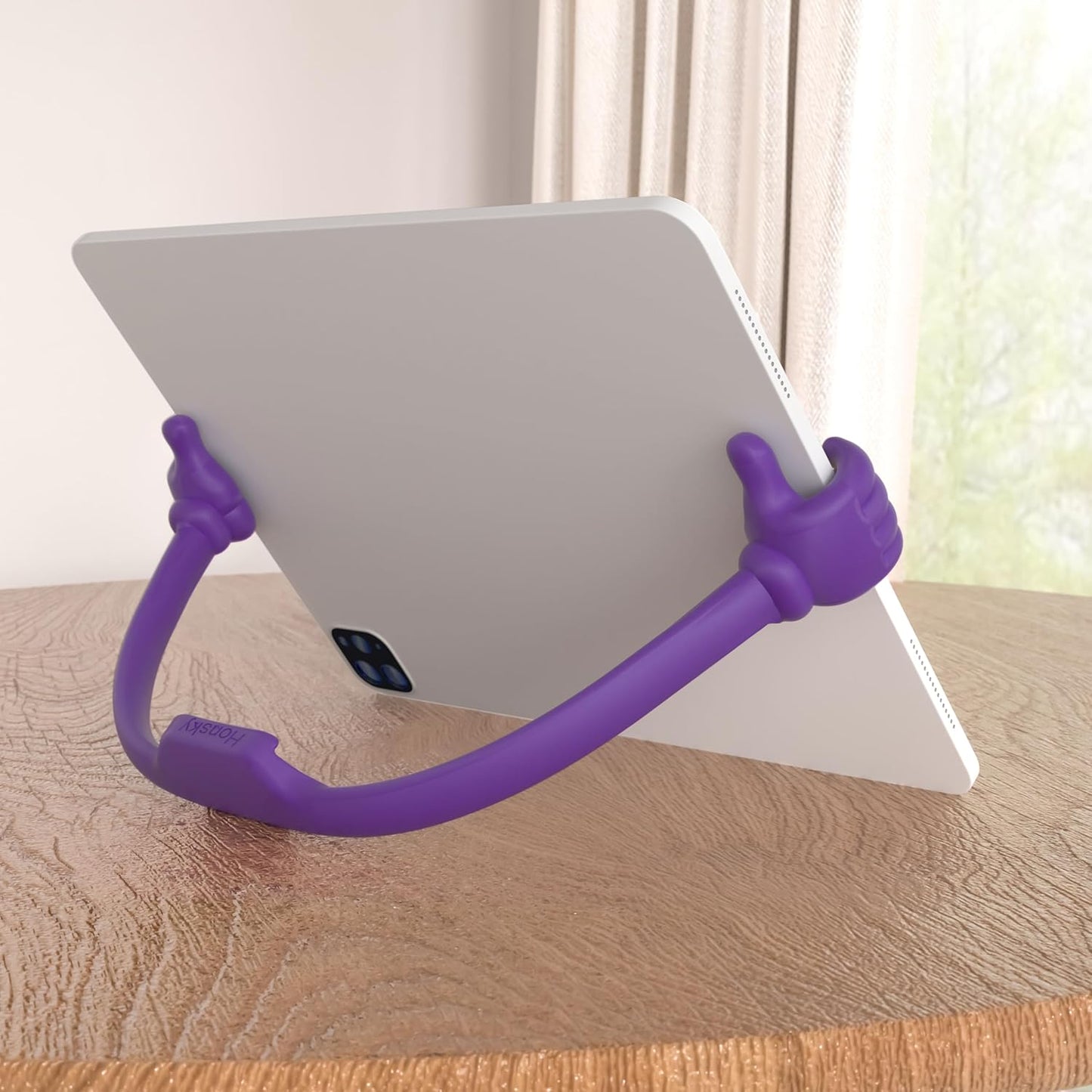 Honsky Thumbs Up 2 Pack Tablet Stands, Compatible with iPad, Samsung Galaxy, iPhone Pro Max, Universal Cute, Purple