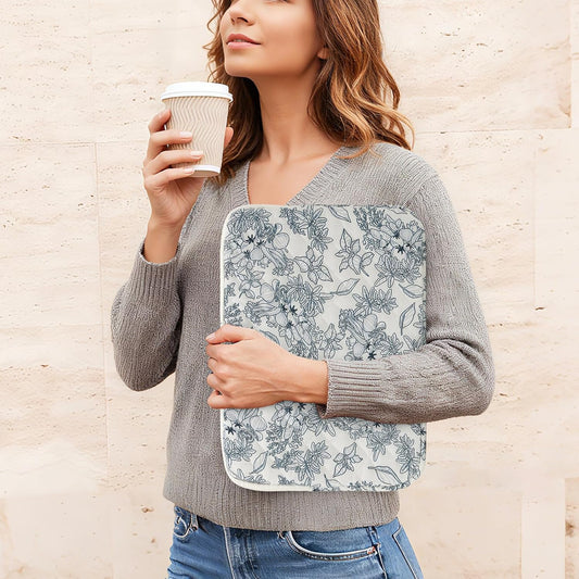 Puffy Laptop Sleeve 13-15.6 Inch Cute Quilted Laptop Protective Case Padded Floral Computer Sleeve for MacBook (B-Dark Blue, 15 Inch)