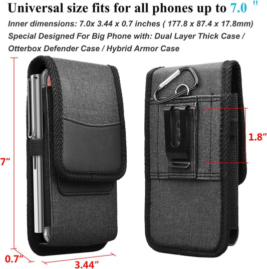 Njjex Cell Phone Holster for Samsung Galaxy S25 Ultra S24 S23 Plus S22 S21 S20 FE Note 20 Ultra A14 A15 A16 A17 A35 A36 iPhone 14 15 16 17 Pro Max Belt Clip Holster Phone Pouch Holder Carrying Case