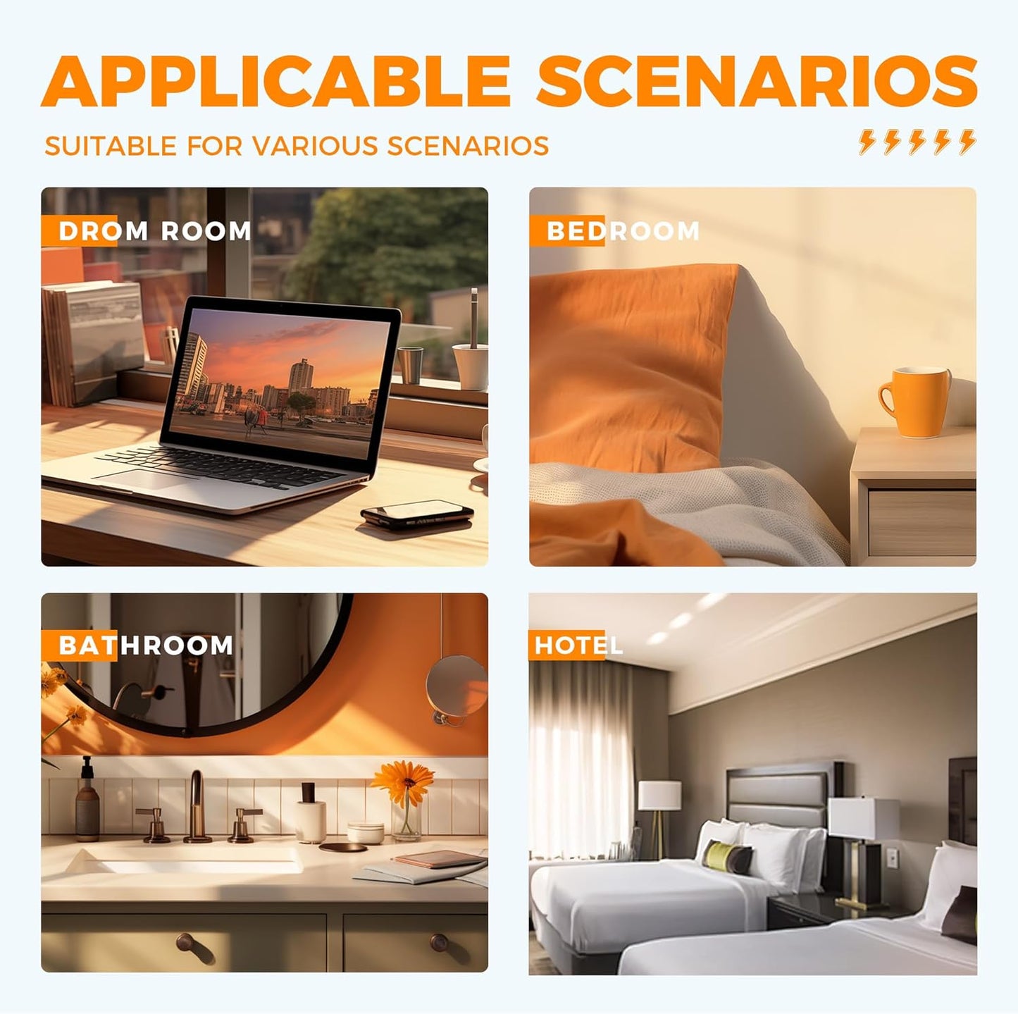 Multi Plug Outlet Splitter, TESSAN Surge Protector Wall Plug Splitter with 5 Outlet Extender, 3-Sided Charging Station for School Home Office Dorm Room Essentials