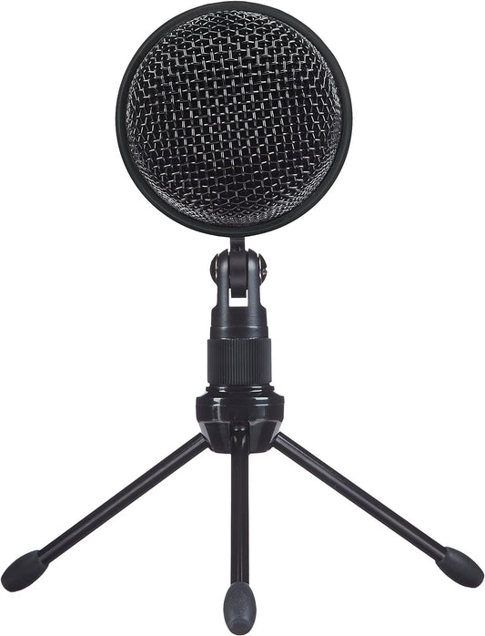 Amazon Basics Mini USB Condenser Microphone for Online Meeting, Gaming, Podcast - Black
