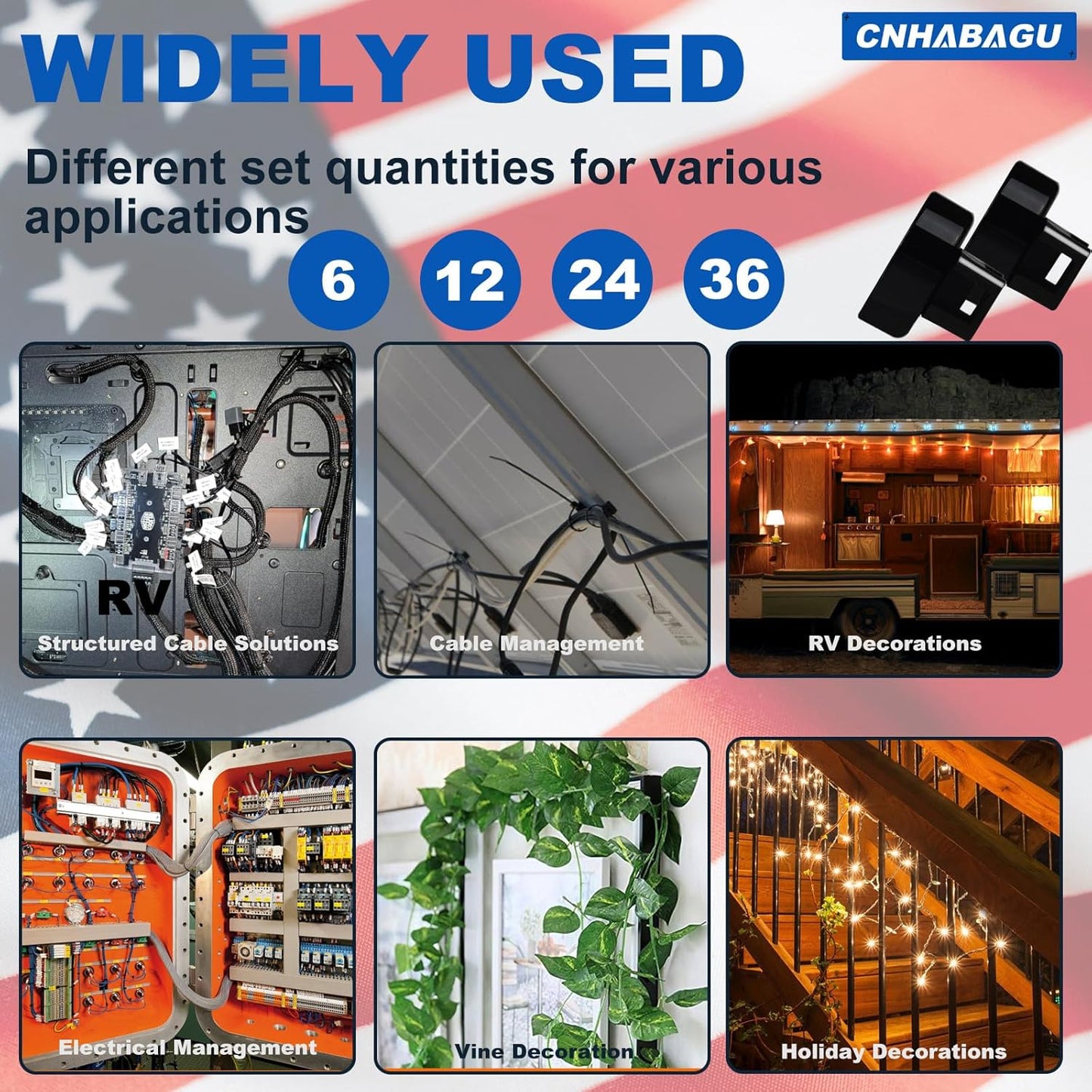 Magnet Zip Tie Mount Magnetic Zip Ties Mount 25LBS Strong Multipurpose Wire Cable Holder Mount Wire Clips Management for Home Office Marine Electrical Wiring (Black, 12 Piece)