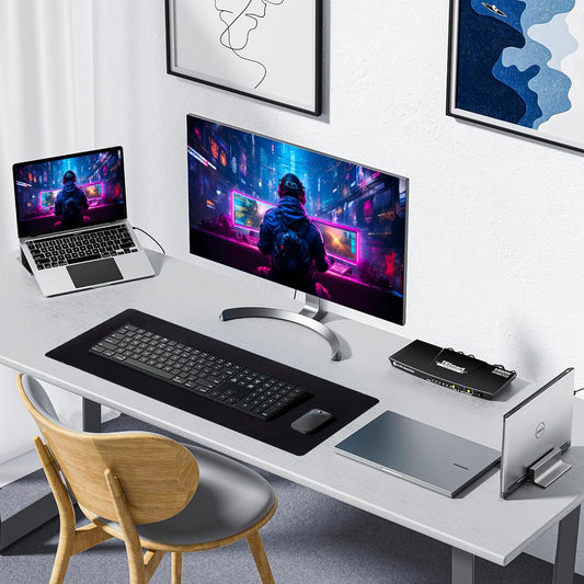 ALOANES Large Gaming Mouse Pad with Non-Slip Rubber Base,Stitched Edge,Desk mat for Laptop,Computer & PC, Wristing Pad for Gamer,Office & Home,Classic Black XL 11.81''x31.50''x0.12''