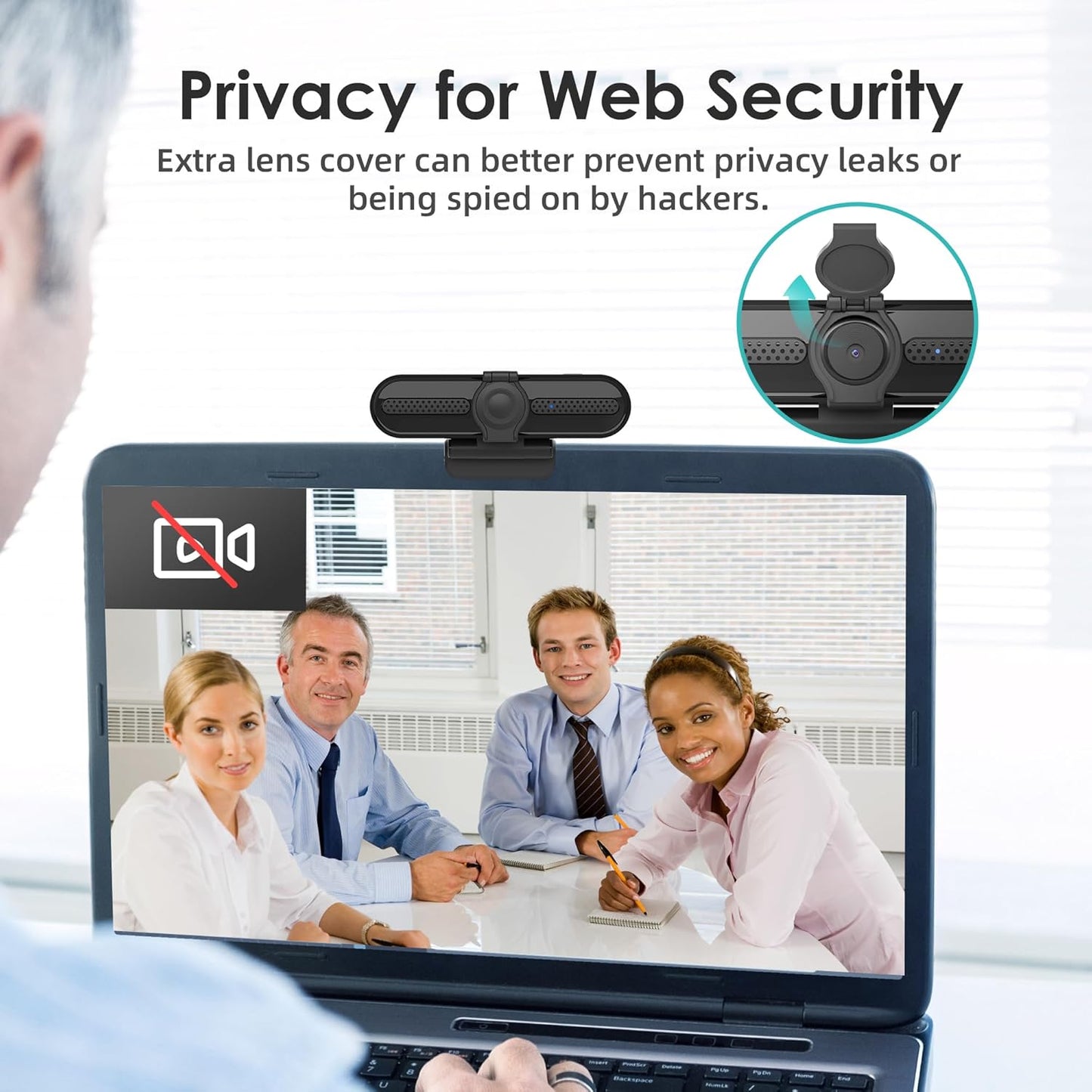 saylas 2K Webcam with Microphone, FHD Streaming Camera with 2K/30fps, 1080P/60fps, Privacy Cover, Plug & Play USB Web Cam, Autofocus, Webcam for PC, Computer Web Camera for Laptop, Desktop, Mac, Zoom