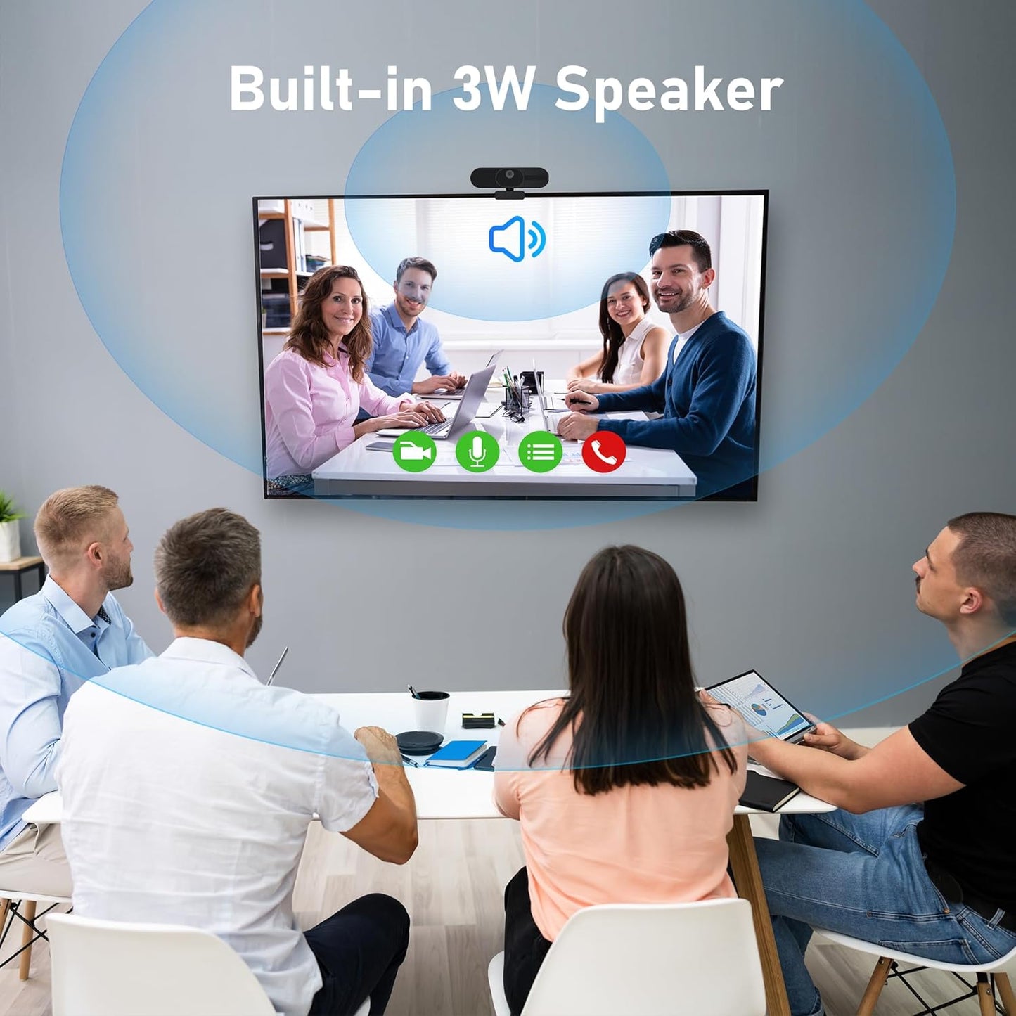 4K Webcam with Speaker and 4 AI Noise-Cancelling Mics, Wide Angle PC Cameras with Remote, Auto Focus, Privacy Cover, Tripod, Great for Computer, Zoom, Skype, Teams, Laptop, Personal Video Calling