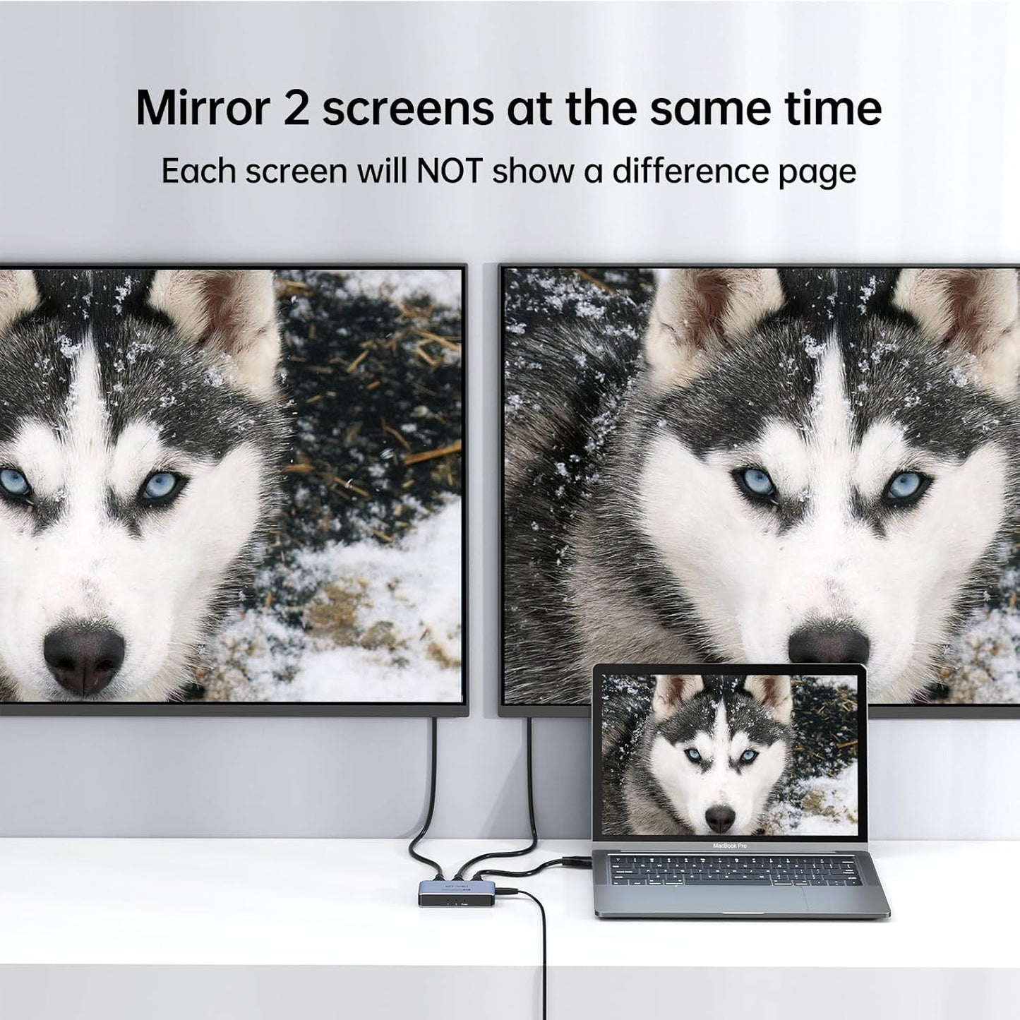 MT-VIKI 4K@120Hz HDMI Splitter 1 in 2 Out Aluminum HDMI Splitter 2.1, 8K@60Hz Duplicate/Mirror, 40Gbps, HDCP2.3, EDID (Non-bidirectional)