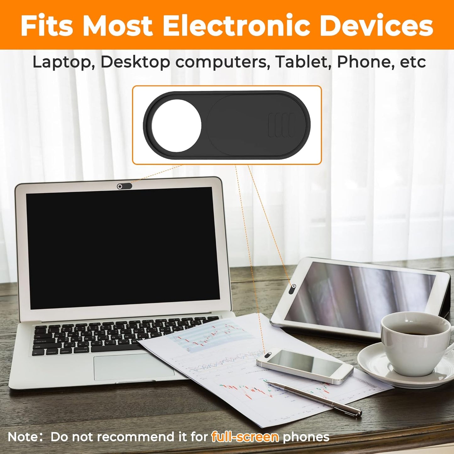 6-Pack Laptop Camera Cover Slide, Ultra Thin (0.03in) Webcam Privacy Cover for MacBook, iPhone, iPad, iMac, PC, Cell Phone & Computer Accessories (6 Pack Big)