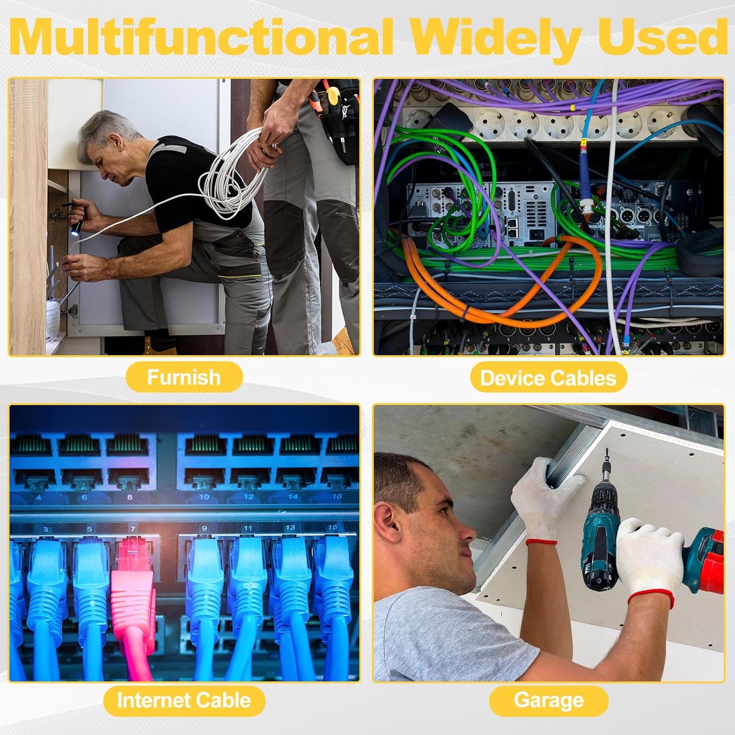 50 Pcs Distribution Rings Aluminum D Ring for Sorting Out Electric Cables, Cable Management, for Commercial and Residential Use, Silver (2 Inch)