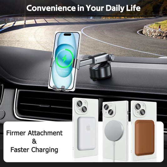 Designed for iPhone 15 Case Compatible with Magsafe Cover Camera Lens Protector Military Grade Protection Shockproof Soft TPU Slim Magnetic Phone Case for iPhone 15 White