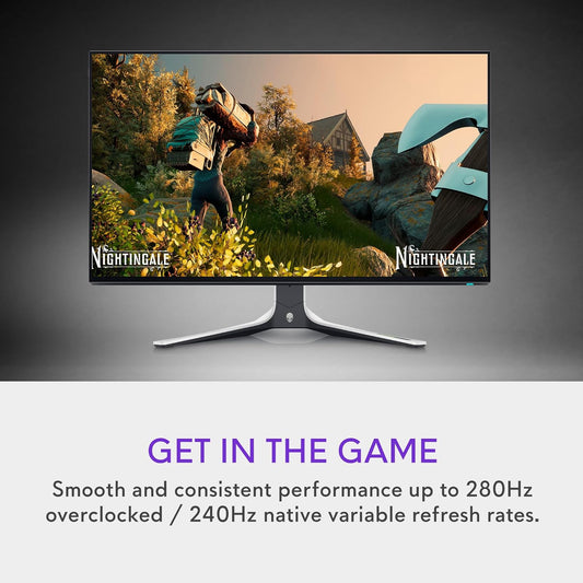 Alienware AW2723DF Gaming Monitor - 27-inch (2560 x 1440) 240Hz Display (DP 1.4), 1ms Response Time, NVIDIA G-Sync, Preset OSD Modes, Height/Tilt/Swivel/Pivot Adjustability - Lunar Light
