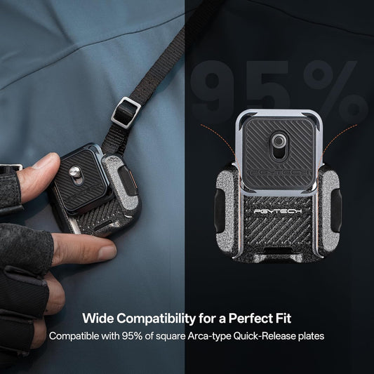 PGYTECH Camera Shoulder Strap Mount Quick Release Clamp & Plate Kit, Aluminum Alloy Arca Swiss Plate Camera Adapter Base for Shoulder Straps Tripods Stabilizers(Clamp+Plate)