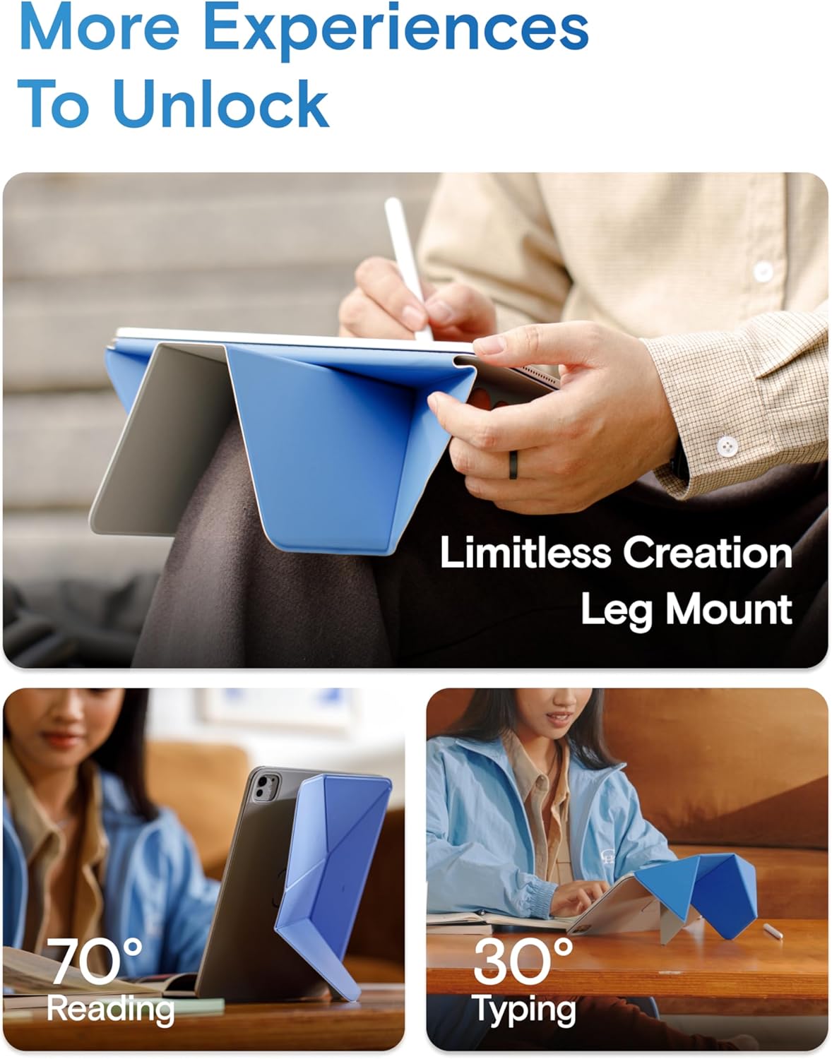 MOFT Dynamic Folio Case for iPad Air 13-inch (M3 2025 / M2 2024),Silm Magnetic Stand Case with 20+ Viewing Angles, Auto Wake/Sleep,Ultra Thin, Soothing Mist x Misty Cove