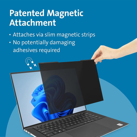 Kensington MagPro™ Magnetic Laptop Privacy Screen 16 inch, Removable 16:10 Laptop Privacy Filter Shield, Anti-Glare, Blue Ray Reduction, Compatible with HP/Dell/Acer/Asus/Lenovo (K55256WW)