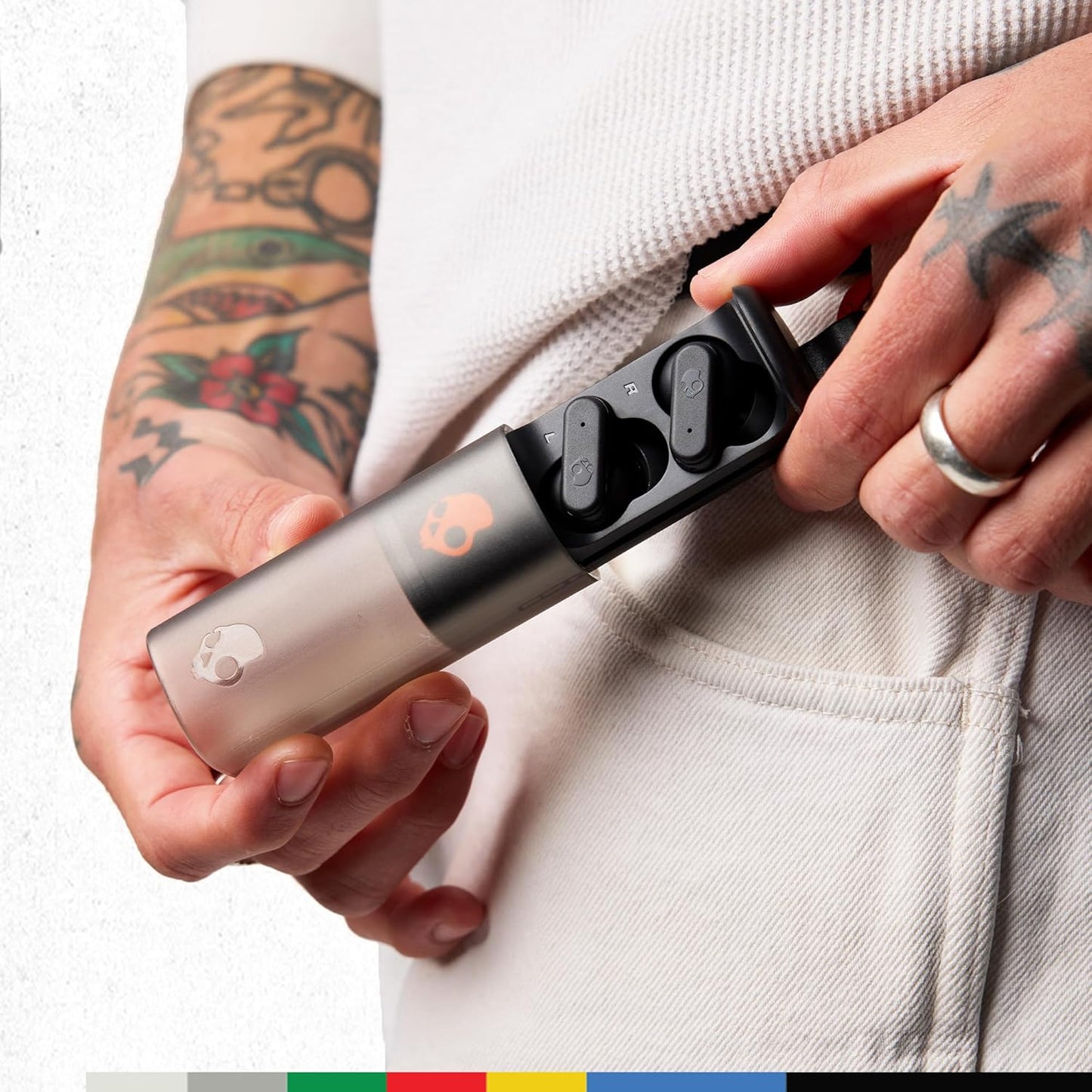 Skullcandy Dime Evo Wireless Earbuds, Bluetooth Headphones, Noise Isolating Fit, Up to 36 Hours Battery, Microphone for iPhone Android, Easy Carry with Clip-Anywhere Case - True Black