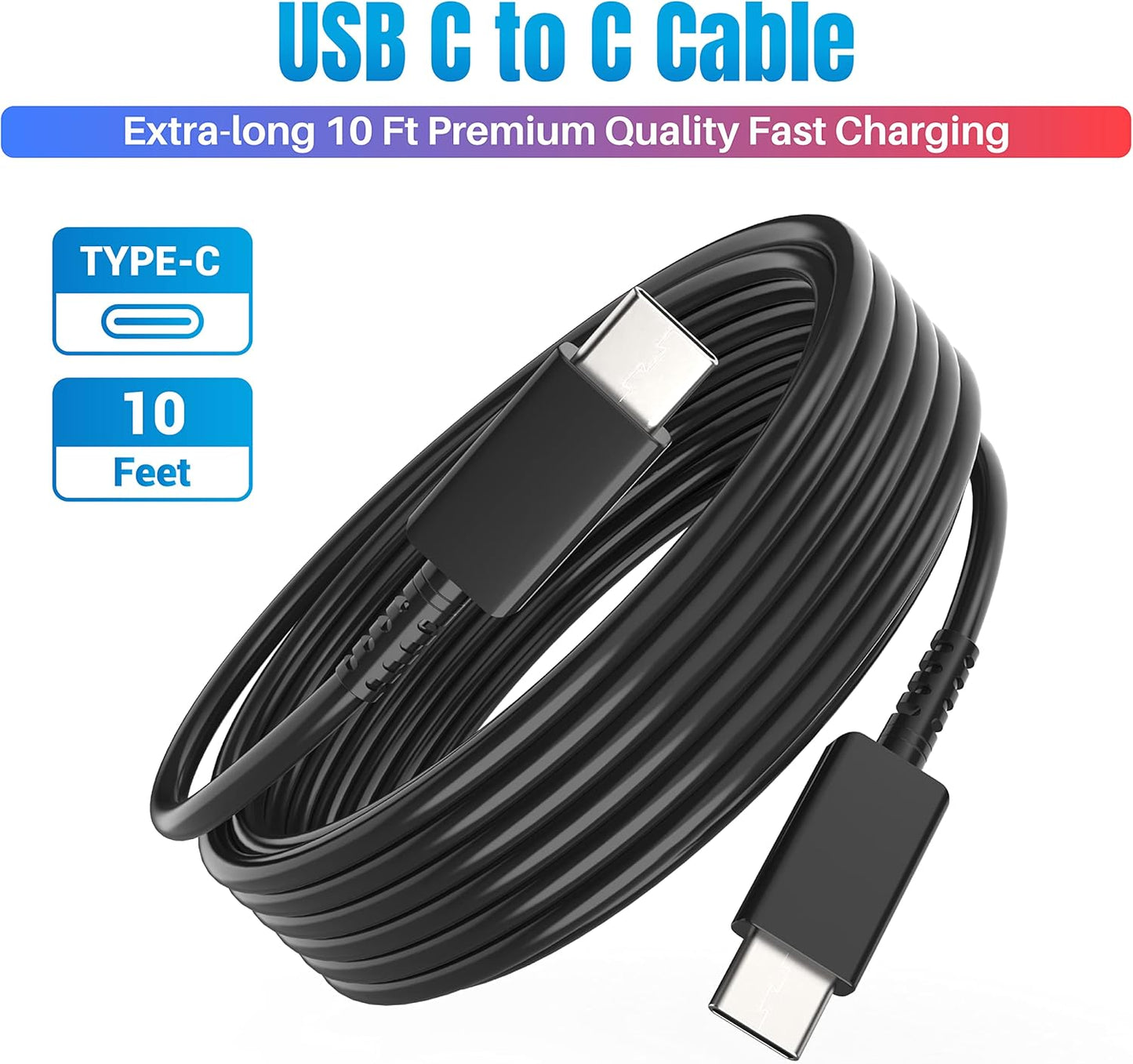 Phone 15 16 Charger, 2-Pack 30W Super Fast Charging, USB C Block Type C Cable Cord 10ft for iPhone 16,16 Plus,16 Pro,16 Pro Max, iPhone15, iPad Pro 12.9/11, Galaxy S24,S23 S22 S21