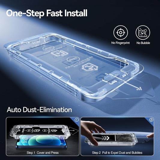 SMARTDEVIL 2 Pack Screen Protector for iPhone 12 / iPhone 12 Pro (6.1 Inch) Tempered Glass, HD Clear Film, Easy Installation, Dust-Free & Bubble-Free